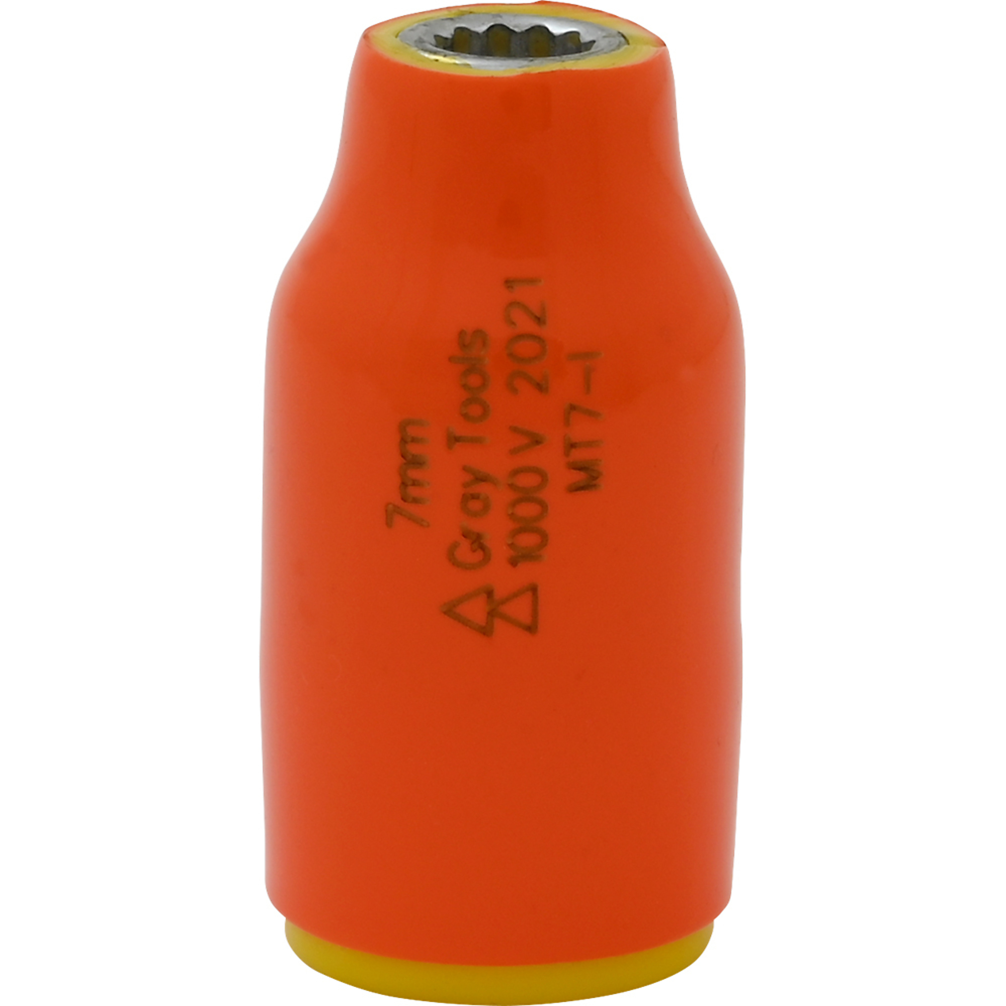 Gray Tools 7mm X 3/8" Drive, 12 Point Standard Length Socket, 1000V Insulated
